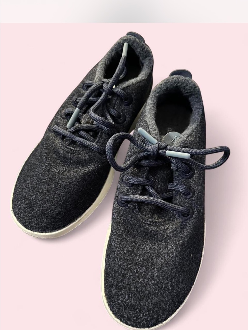 allbirds women’s Wool Runner Sneakers in Dark Gray and White